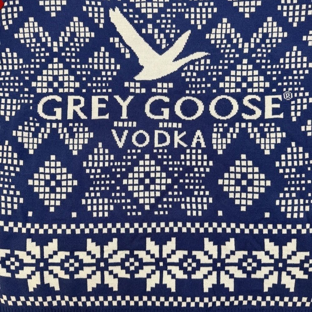 Grey Goose Vodka Christmas Sweater Blue Red White Men’s Large - Picture 2 of 5